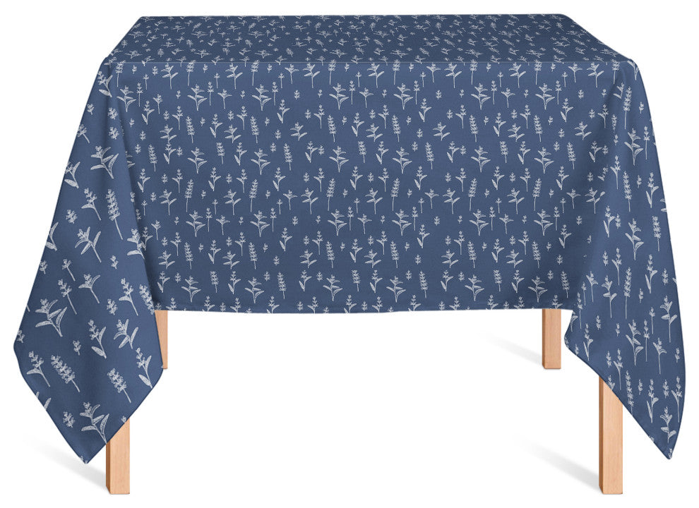 Botanical Navy Pattern 58x58 Tablecloth
