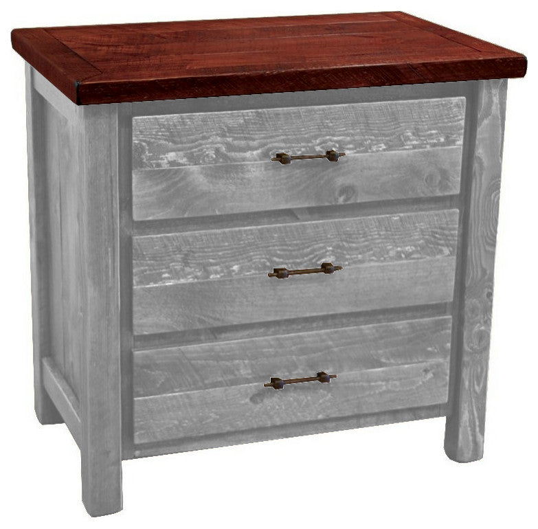 Barnwood Style Timber Peg 3-Drawer Chest, Thunder White and Michael's Cherry