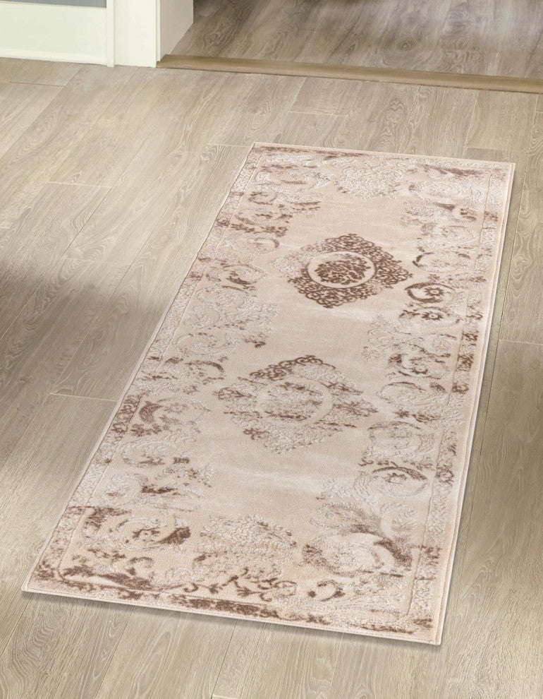 Unique Loom Diana Finsbury Rug, Beige, 2'x8' Runner