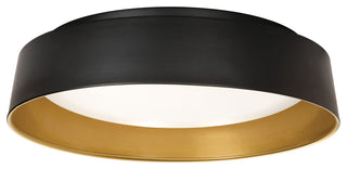 Duncan 15" LED Flush Mount, Black/Gold