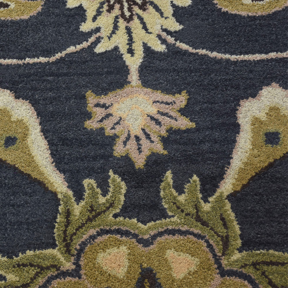 HAND TUFTED WOOL ECO-FRIENDLY AREA RUGS - Square,Charcoal,Oriental