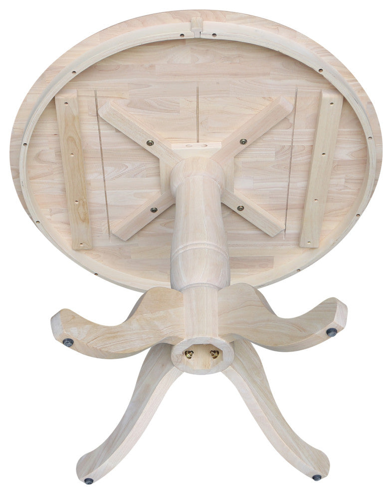 Round Top Pedestal Table, Unfinished, 36 Inch Round