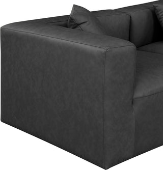 Cube Upholstered Modular Sofa, Grey, 2-Piece: 2 Corner Chair, Vegan Leather