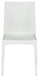 LeisureMod Mace Mid-Century 7-Piece Rectangular Outdoor Dining Set, White