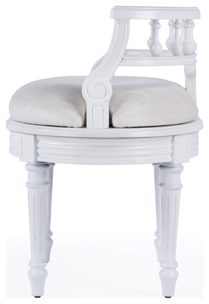 Butler Hathaway Vanity Seat, Cottage White