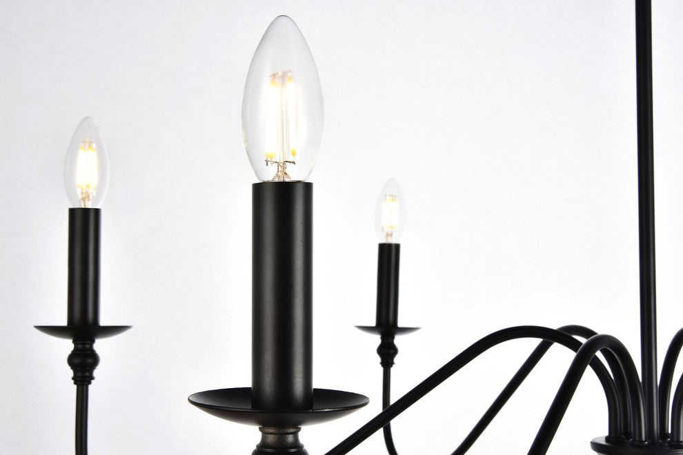 Rohan 6 Light Chandelier, Matte Black