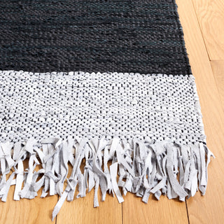 Safavieh Vintage Leather Collection, VTL310 Rug, Light Grey/Black, 2'3"x6'