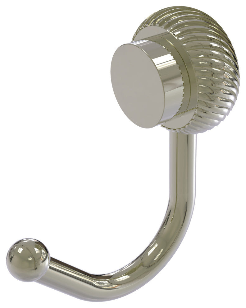 Venus Robe Hook With Twist Accents, Polished Nickel