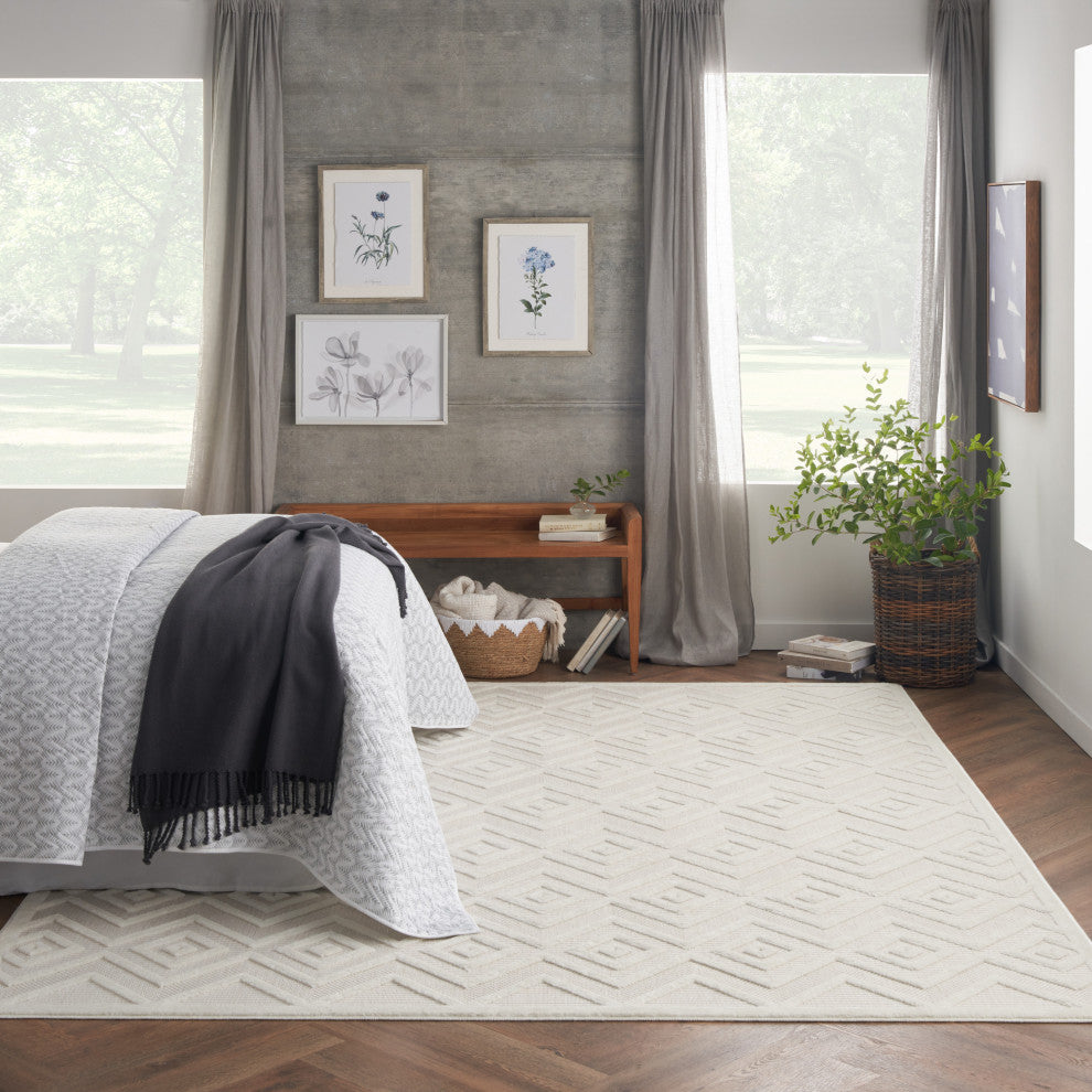 Nourison Versatile 7' x 10' Ivory/White Modern Area Rug