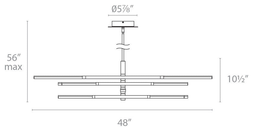 Modern Forms Stacked LED Chandelier, Black