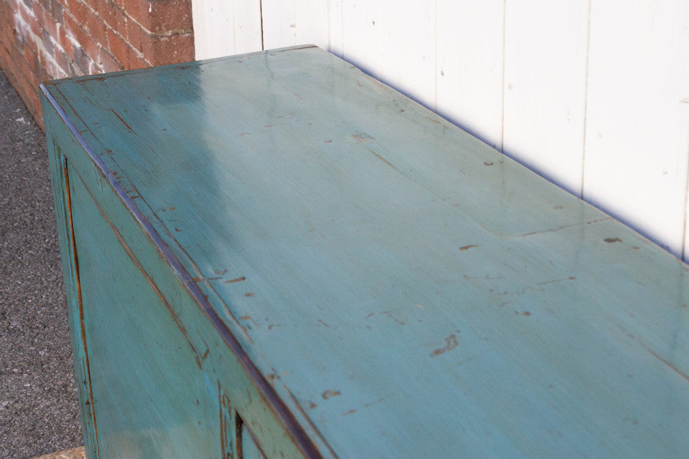 Painted Peacock Blue Buffet Cabinet
