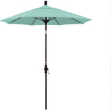 7.5' Bronze Collar Tilt Lift Fiberglass Rib Aluminum Umbrella, Sunbrella, Spectrum Mist