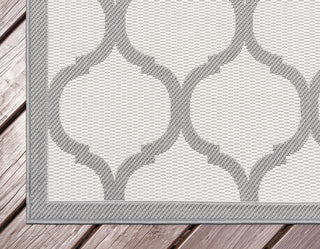 Unique Loom Gray Moroccan Outdoor 6' Round Rug