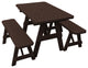 Pressure Treated Pine Picnic Table With 2 Benches, Walnut Stain, 5 Foot, With Umbrella Hole