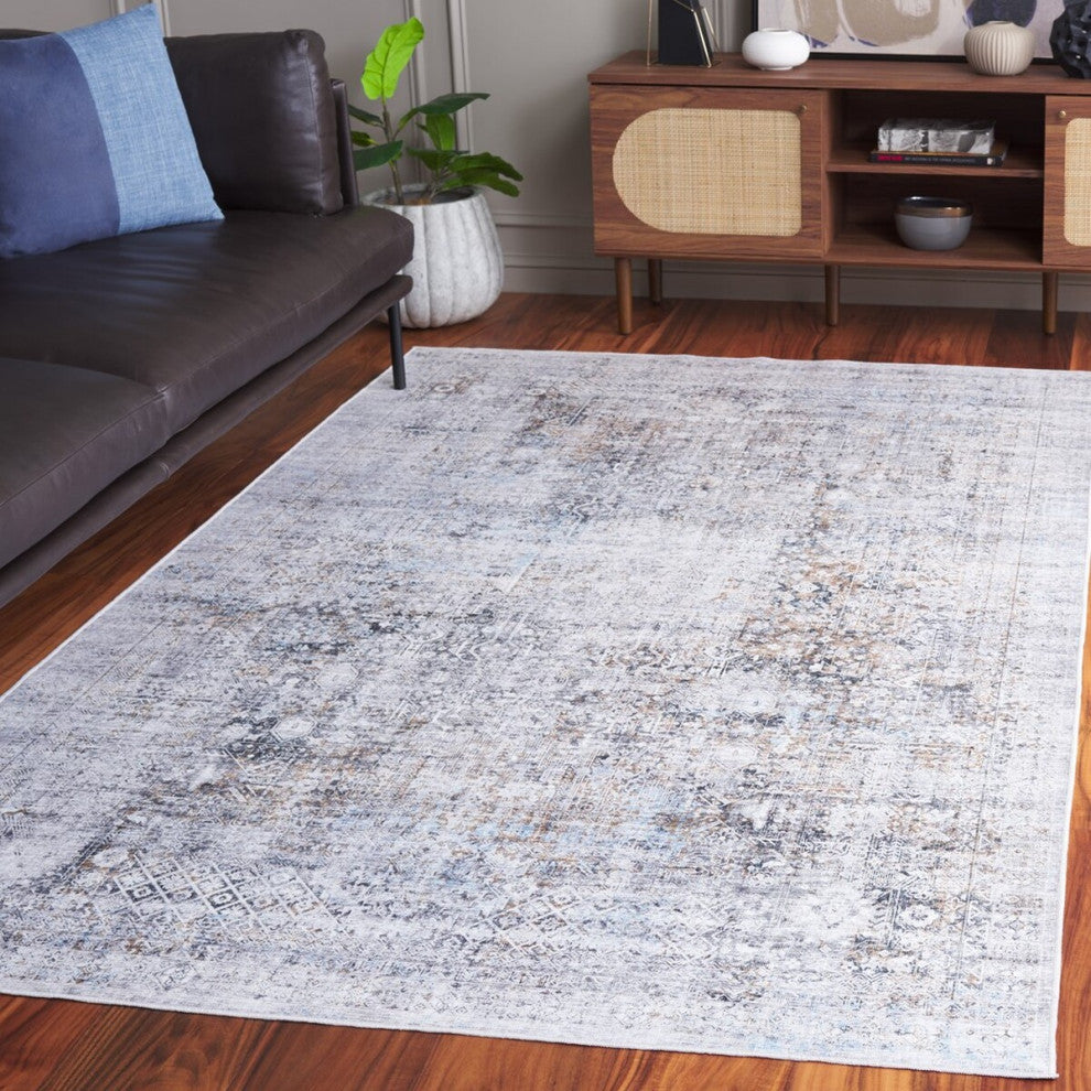 Safavieh Arizona Machine-Washable Collection ARZ539 Rug, Beige/Charcoal, 4'x6'