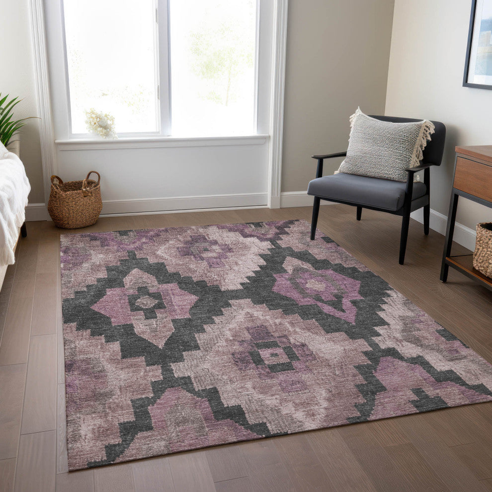 Machine Washable Indoor/Outdoor Chantille ACN1894 Blush 10' x 14' Rug