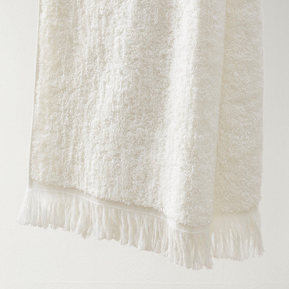 INK+IVY Nova Terry Cotton 630gsm Fringed 6-Piece Towel Set, Ivory