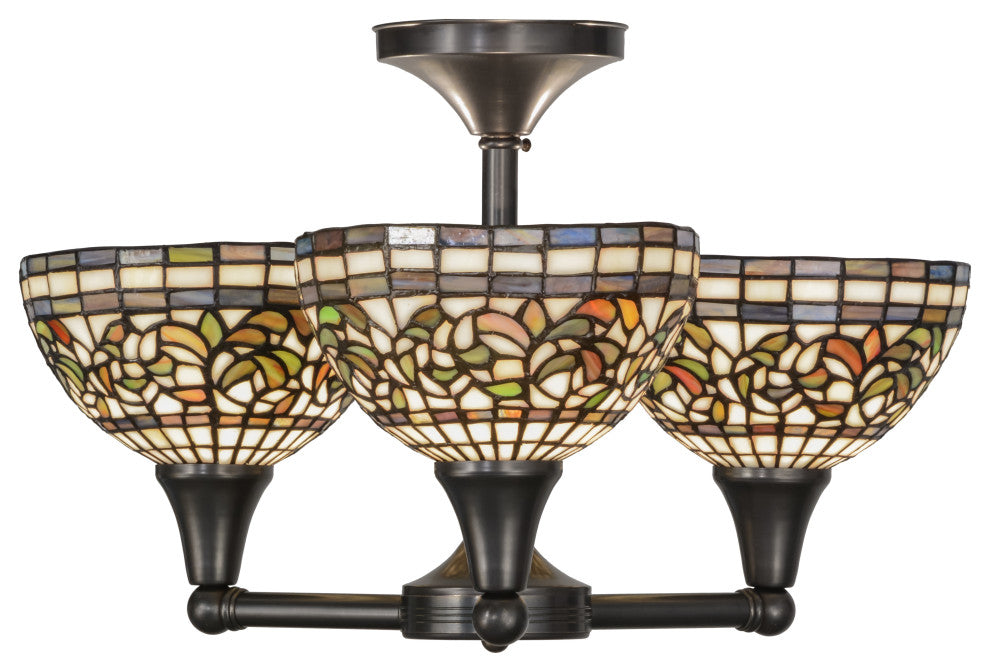 22W Tiffany Turning Leaf 3 LT Flushmount