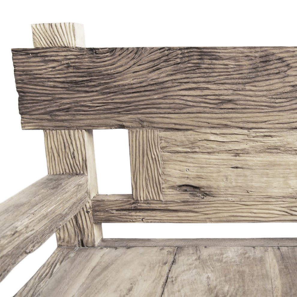 Outdoor Grey Teak Railway Wood Chair