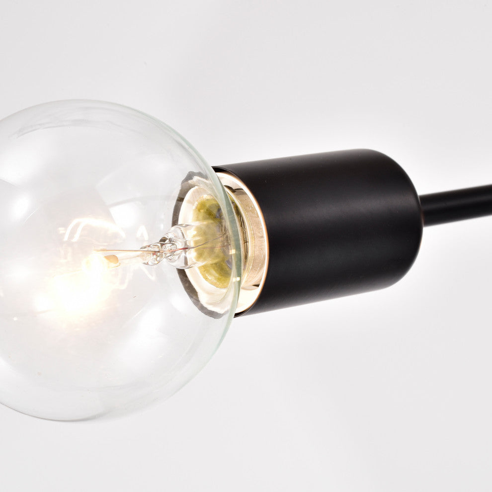 Liz 8-Light Black Sputnik Linear Flush Mount
