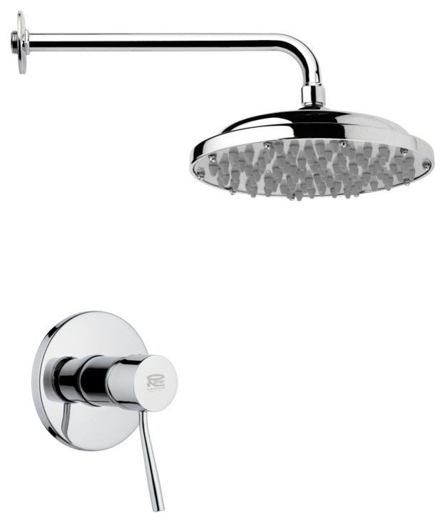 Chrome Shower Faucet Set With 9" Rain Shower Head