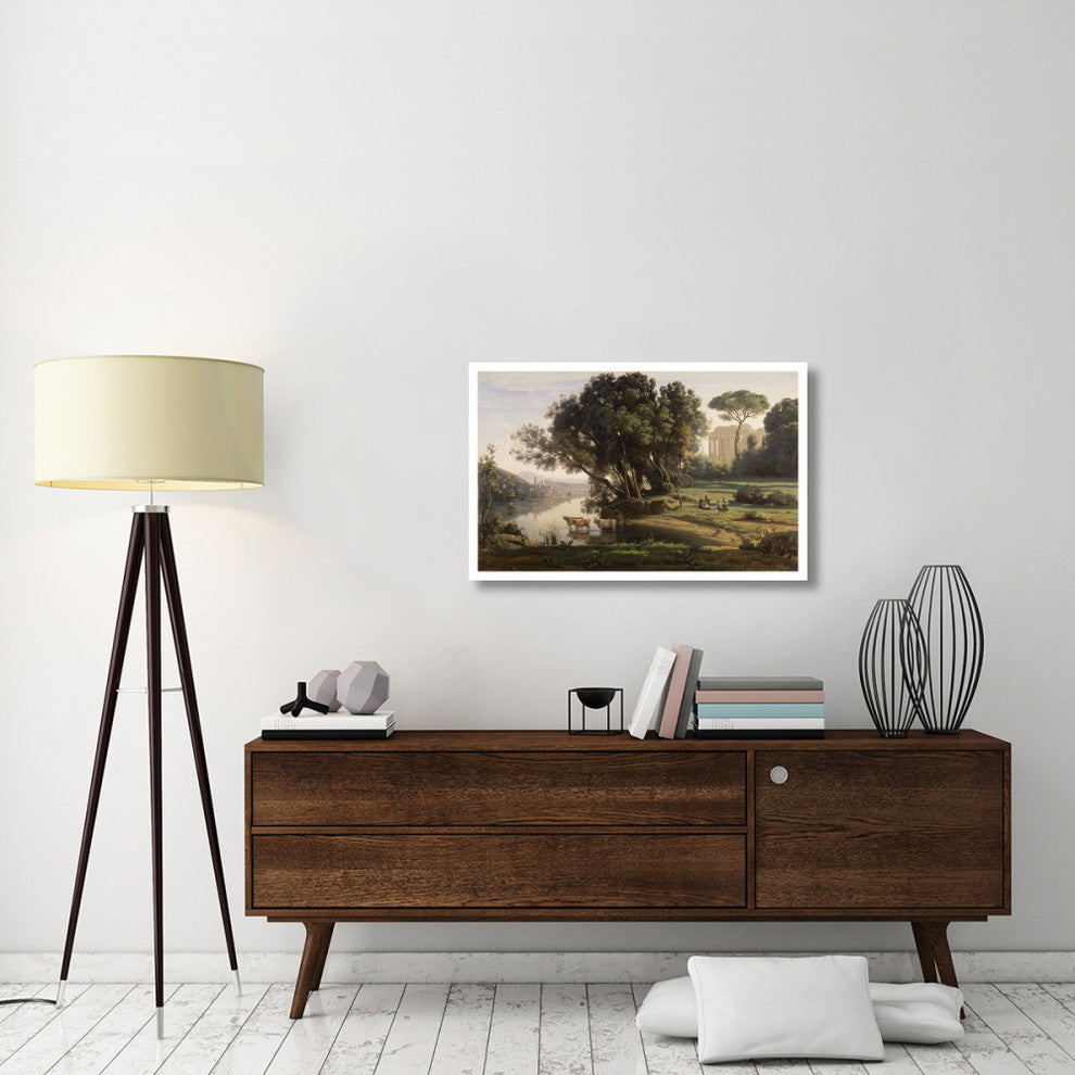 "Italian Landscape (Soleil Levant)" Paper Art, 38"x24"