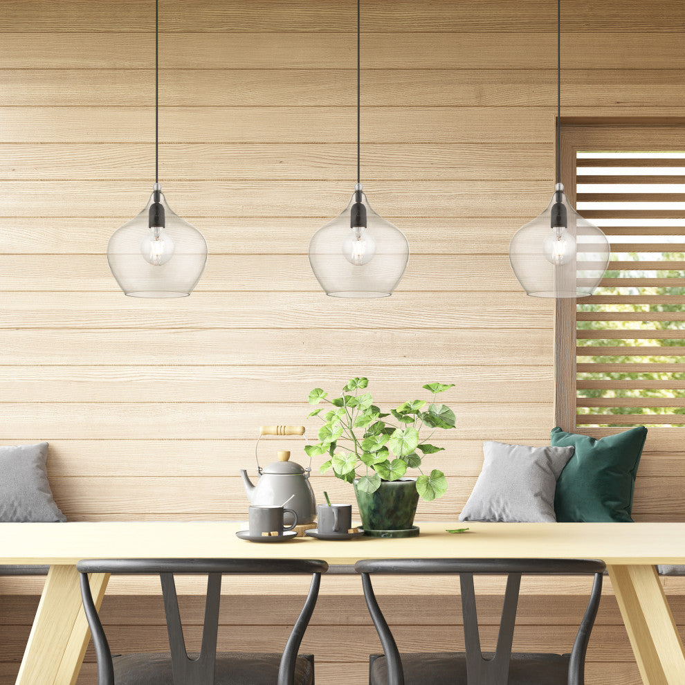 Aldrich 1 Light Black With Brushed Nickel Accent Pendant