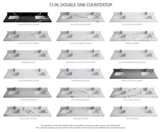 Parker 72" Double Sink Bath Vanity in Evergreen  2" Viola Night