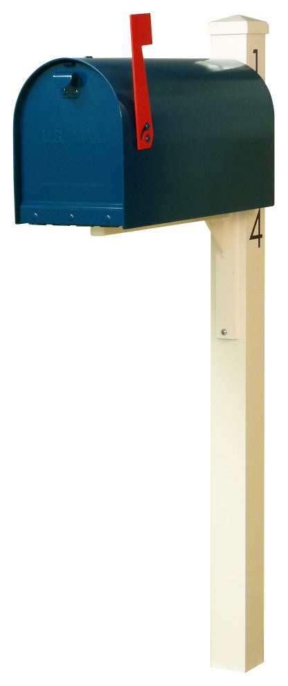 Mid Modern Rigby Curbside Mailbox and Post, Blue