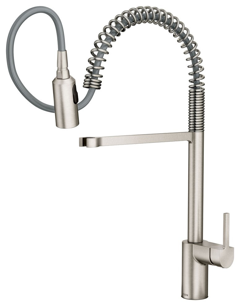 Spot Resist Stainless 1-Handle Spring Pulldown Kitchen Faucet