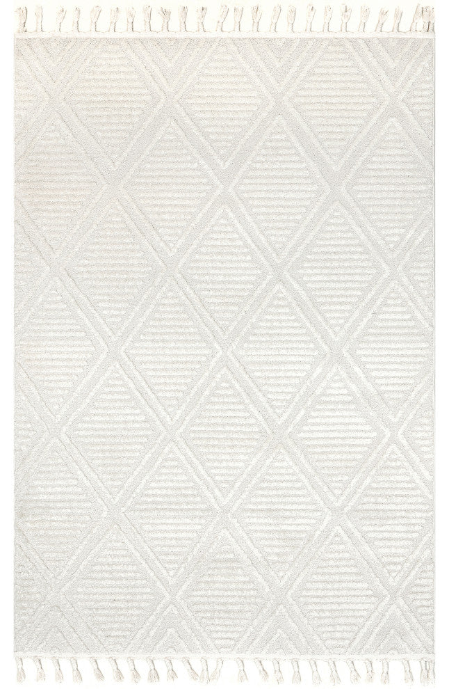 Balboa Textured Tile Area Rug, Ivory 12'x15'