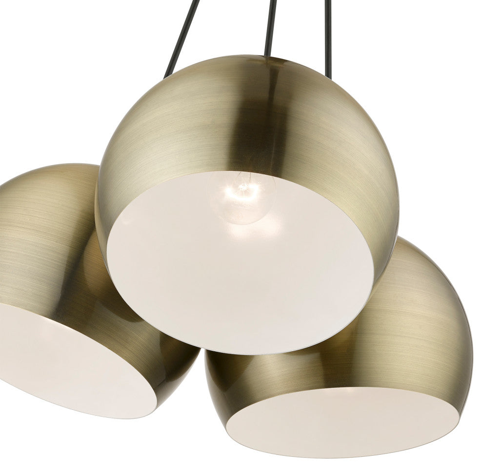 Livex Lighting 3 Light Antique Brass Multi Pendant