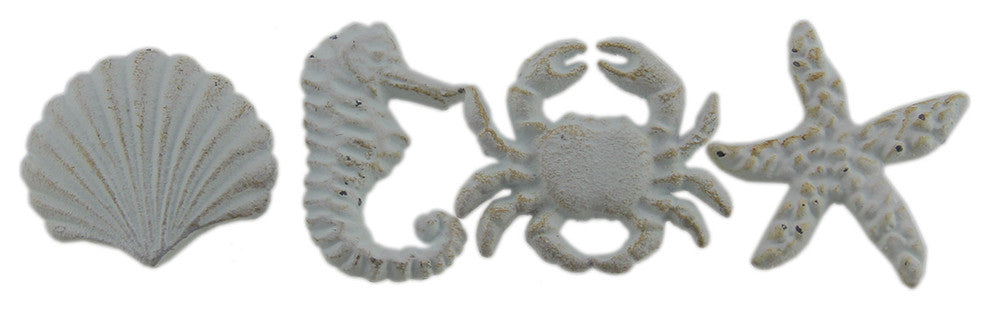 Coastal Sea Life 4 Piece Cast Iron Drawer Pull Or Cabinet Knob Set