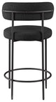 Beacon Upholstered Stool, Set of 2, Black, Matte Black Finish, Boucle Fabric