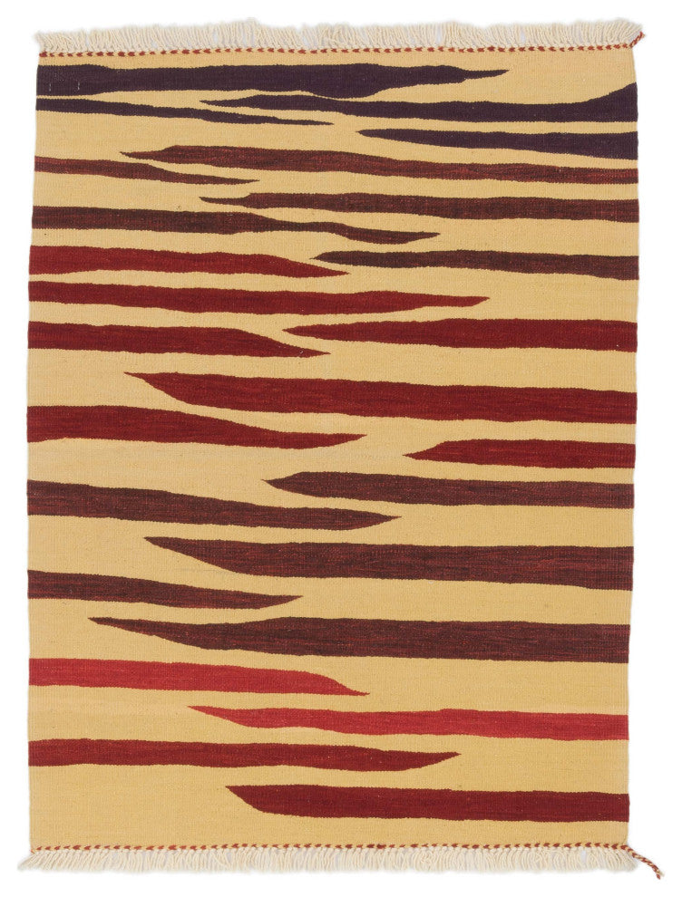 New Handwoven Turkish Kilim Rug 3' 1" x 4' 1", 37 in. x 49 in.