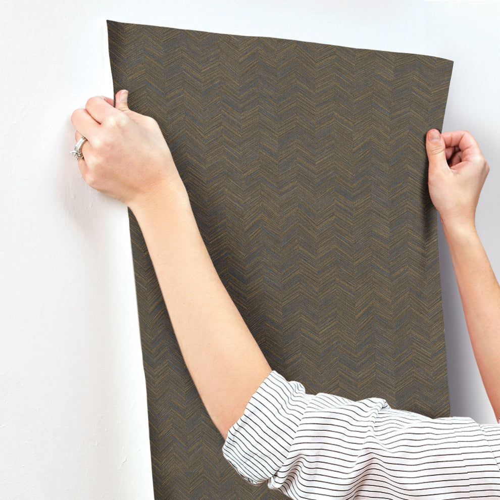 Raised Chevron Wallpaper, Royal Blue