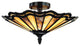 HEIDI, Tiffany-style 2 Light Semi-flush Ceiling Fixture 16" Shade
