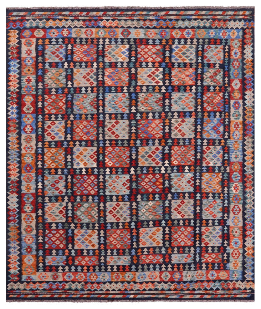 Wool On Wool Reversible Flat Weave Kilim Rug 8' 3" X 9' 9" Q9477