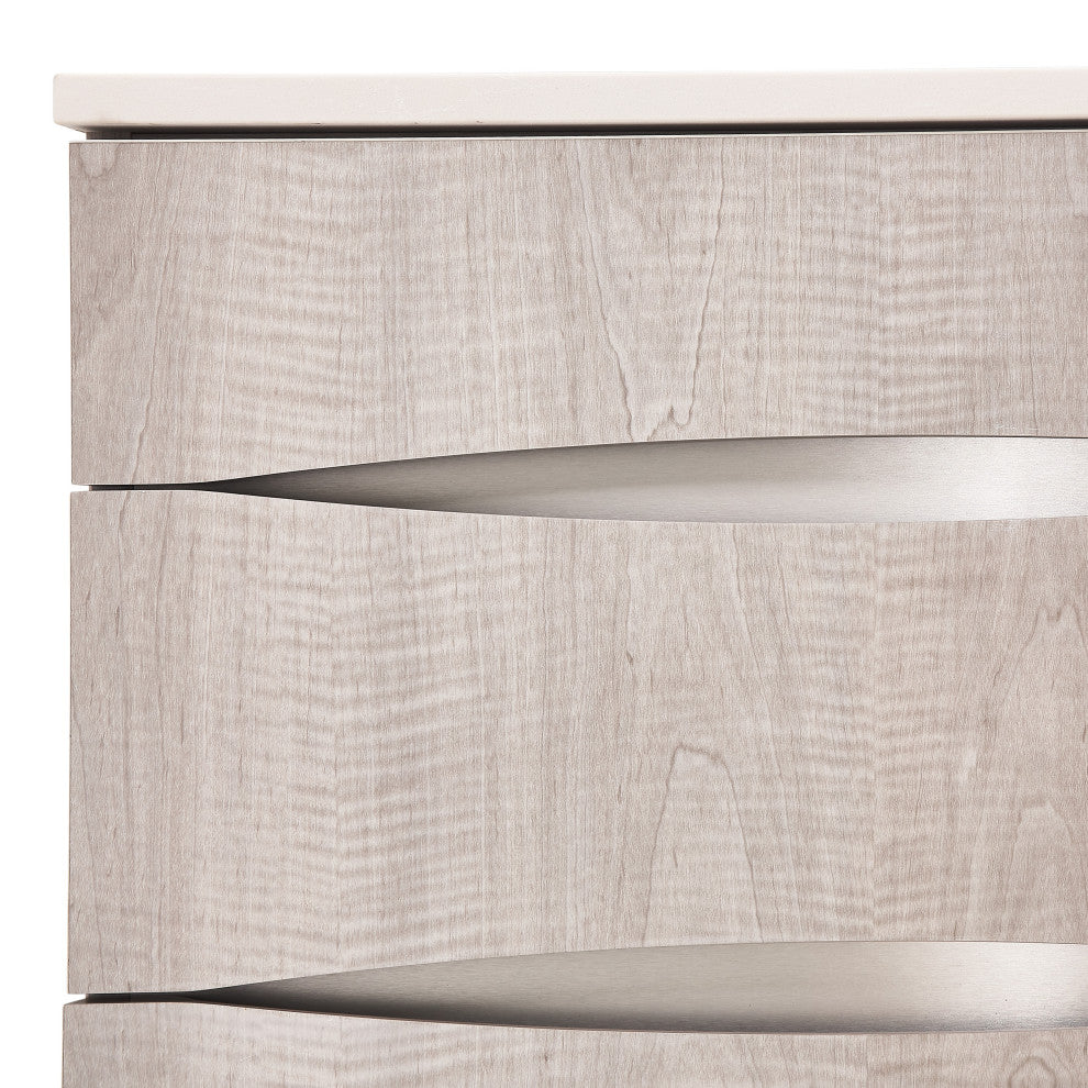 Marin 3-Drawer Nightstand - Greige