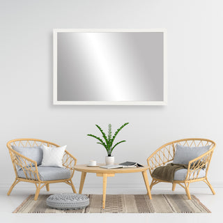Ellis Framed Wall Mirror, White, 36"x36"