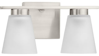 Tanner Collection Two-Light Transitional Vanity Light, Brushed Nickel