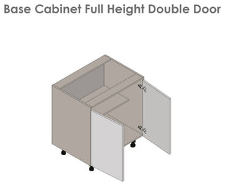 33 Base Cabinet High Double Door with Black Matte door