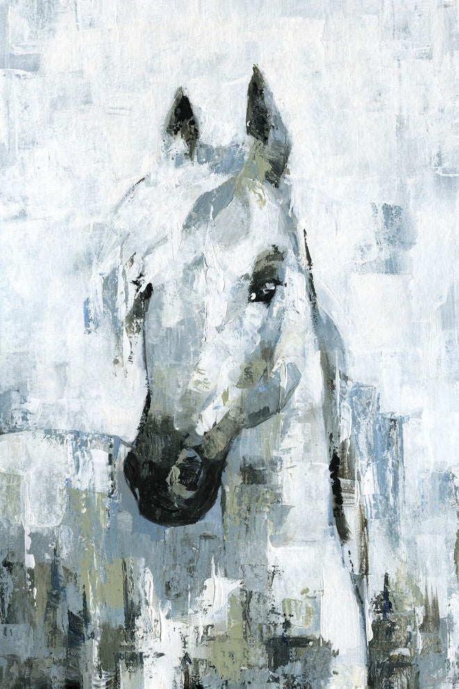 "Magical White Horse" Painting Print on Wrapped Canvas, 20"x30"