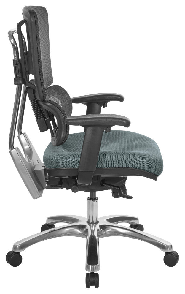 Vertical Black Mesh Back Chair, Gray Mesh