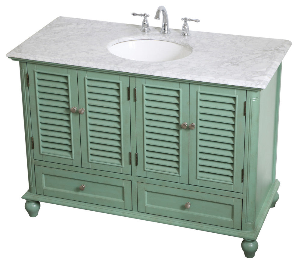 Home Living Single Bathroom Vanity, Vintage Mint, 48"