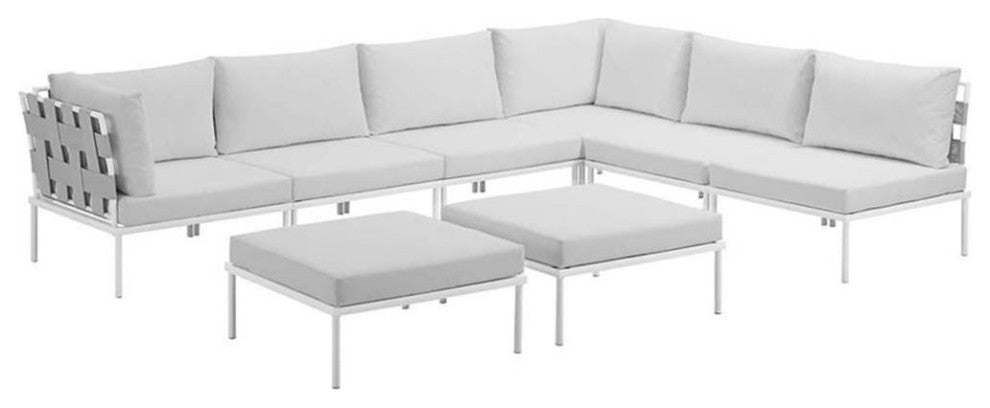 Harmony 8-Piece Outdoor Patio Aluminum Sectional Sofa Set