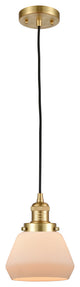 Fulton 1 Light Mini Pendant, Satin Gold, Matte White