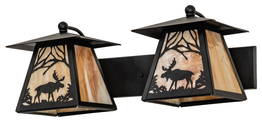 24 Wide Moose at Dawn 2 Light Wall Sconce