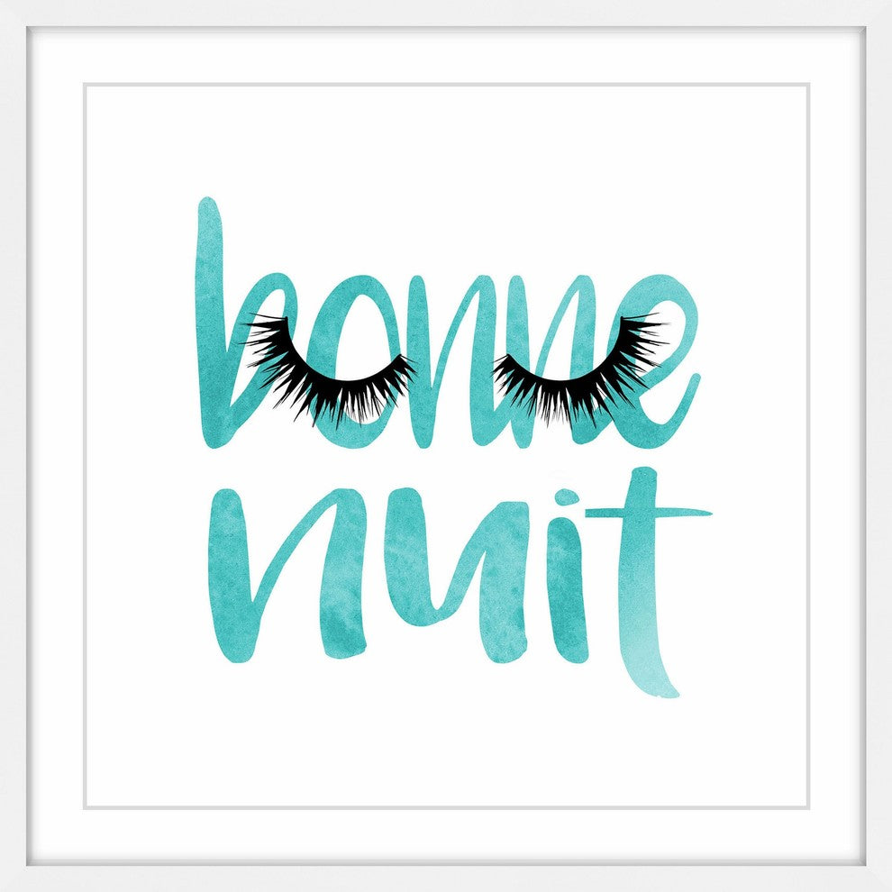 Marmont Hill, "Bonne Nuit Teal" by Amanda Greenwood Framed Painting Print, 32x32