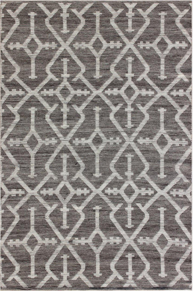 Dani Handwoven Contemporary Rug, Brown/Beige, Rectangular 7'9x10'6